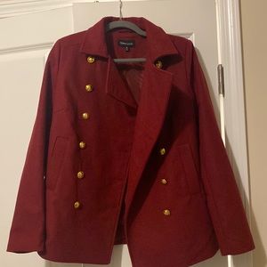 Cranberry pea coat